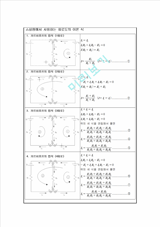 [자연과학] 실험보고서 - 키르히호프 법칙.hwp